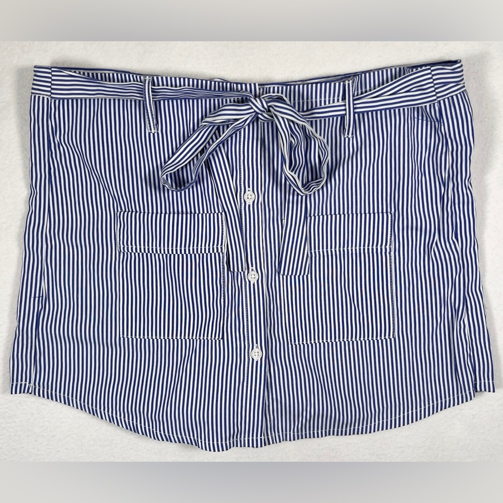 MINI MOLLY Girls' Striped Tie Front‎ Skort with Front Overlay Preppy Size 12/14